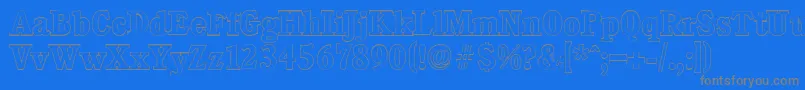 CalgaryoutlineBold Font – Gray Fonts on Blue Background