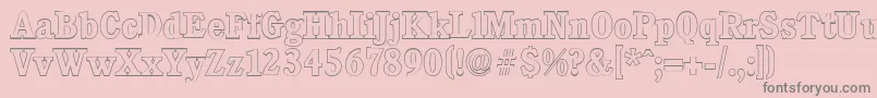 CalgaryoutlineBold Font – Gray Fonts on Pink Background