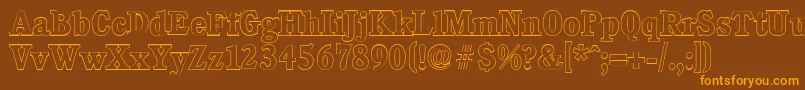 CalgaryoutlineBold Font – Orange Fonts on Brown Background