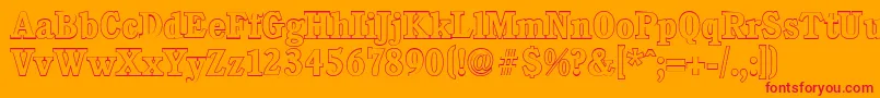 CalgaryoutlineBold Font – Red Fonts on Orange Background