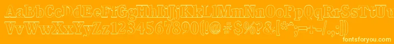 CalgaryoutlineBold Font – Yellow Fonts on Orange Background