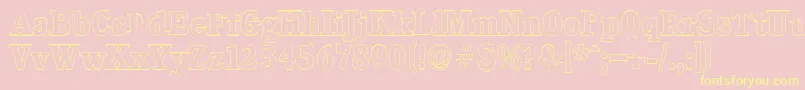 CalgaryoutlineBold-Schriftart – Gelbe Schriften auf rosa Hintergrund