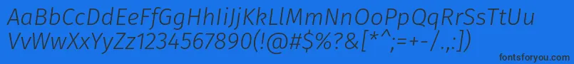 FirasansLightitalic Font – Black Fonts on Blue Background