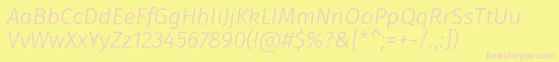 FirasansLightitalic Font – Pink Fonts on Yellow Background