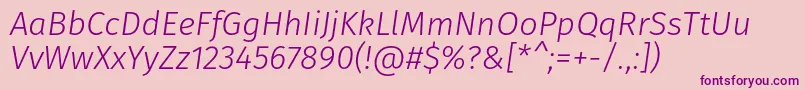 FirasansLightitalic Font – Purple Fonts on Pink Background