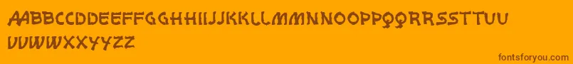 VtksWhitePage-Schriftart – Braune Schriften auf orangefarbenem Hintergrund