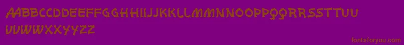 VtksWhitePage-Schriftart – Braune Schriften auf violettem Hintergrund