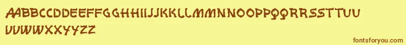 VtksWhitePage Font – Brown Fonts on Yellow Background