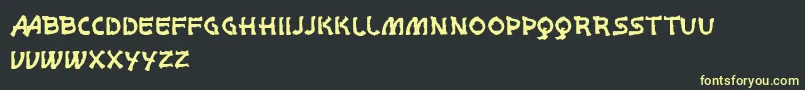 VtksWhitePage Font – Yellow Fonts on Black Background