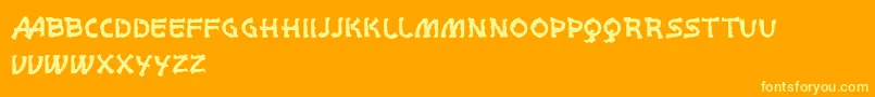 VtksWhitePage Font – Yellow Fonts on Orange Background