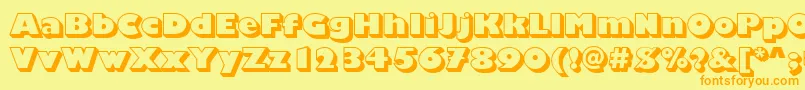 ChantillyDisplayShadedRegular Font – Orange Fonts on Yellow Background