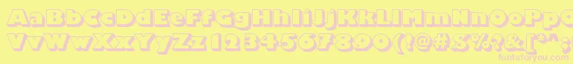 ChantillyDisplayShadedRegular Font – Pink Fonts on Yellow Background