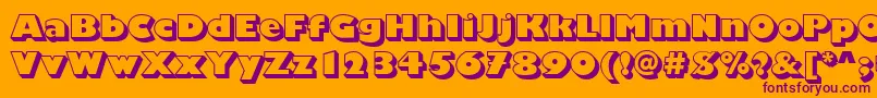 ChantillyDisplayShadedRegular Font – Purple Fonts on Orange Background