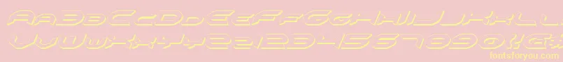 OmniGirl3DItalic-Schriftart – Gelbe Schriften auf rosa Hintergrund