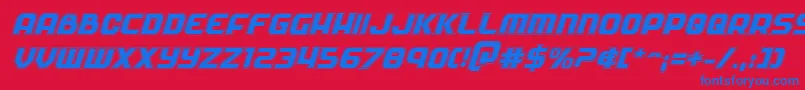 Soldieracadital Font – Blue Fonts on Red Background