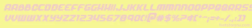 Soldieracadital Font – Pink Fonts on Yellow Background