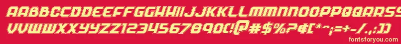 Soldieracadital Font – Yellow Fonts on Red Background