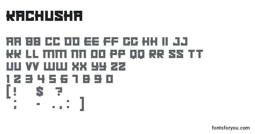 Czcionka Kachusha – alfabet, cyfry, specjalne znaki