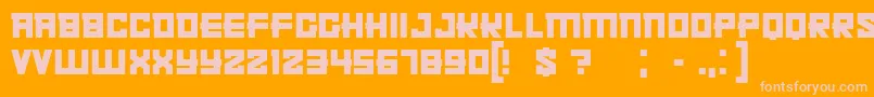 Kachusha Font – Pink Fonts on Orange Background