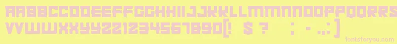 Kachusha Font – Pink Fonts on Yellow Background