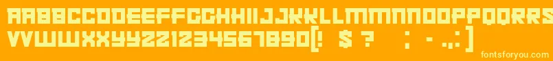 フォントKachusha – オレンジの背景に黄色の文字