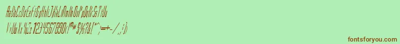 Czcionka MadridItalic – brązowe czcionki na zielonym tle