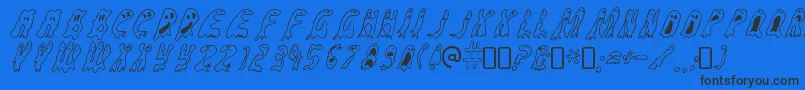 GroovyghostiesRegular Font – Black Fonts on Blue Background