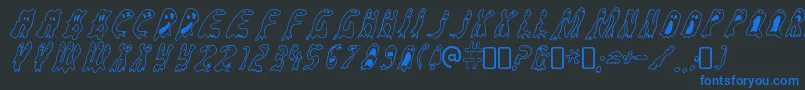 GroovyghostiesRegular Font – Blue Fonts on Black Background