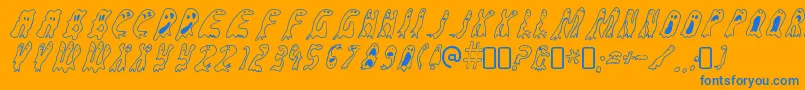 GroovyghostiesRegular Font – Blue Fonts on Orange Background