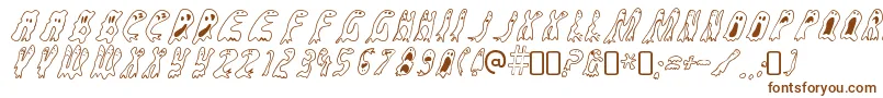 GroovyghostiesRegular-Schriftart – Braune Schriften auf weißem Hintergrund