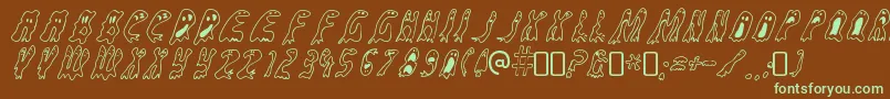 Шрифт GroovyghostiesRegular – зелёные шрифты на коричневом фоне