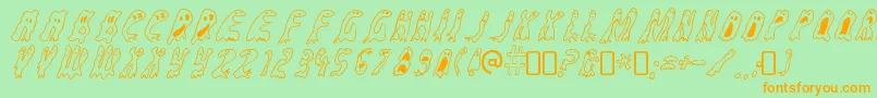 GroovyghostiesRegular Font – Orange Fonts on Green Background