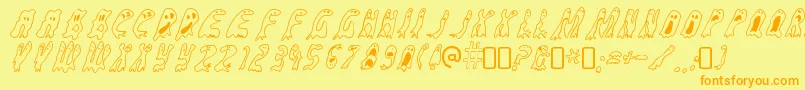 GroovyghostiesRegular Font – Orange Fonts on Yellow Background