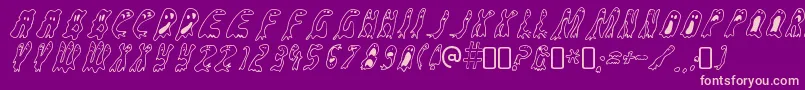 GroovyghostiesRegular Font – Pink Fonts on Purple Background