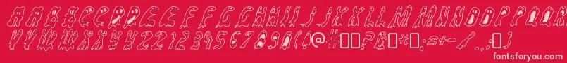 Fonte GroovyghostiesRegular – fontes rosa em um fundo vermelho