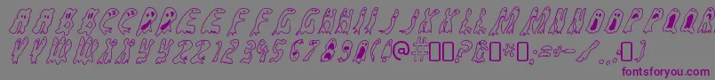 GroovyghostiesRegular-Schriftart – Violette Schriften auf grauem Hintergrund