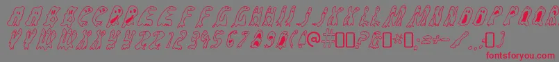 GroovyghostiesRegular Font – Red Fonts on Gray Background