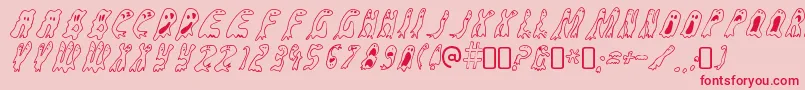 GroovyghostiesRegular Font – Red Fonts on Pink Background