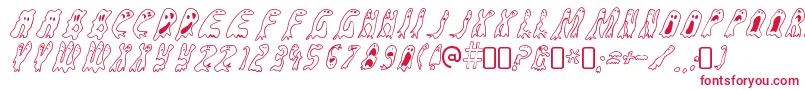 フォントGroovyghostiesRegular – 白い背景に赤い文字