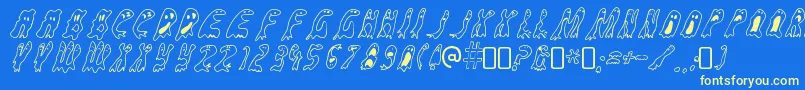 GroovyghostiesRegular Font – Yellow Fonts on Blue Background