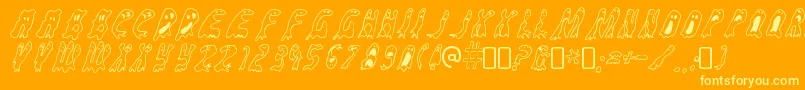 GroovyghostiesRegular Font – Yellow Fonts on Orange Background