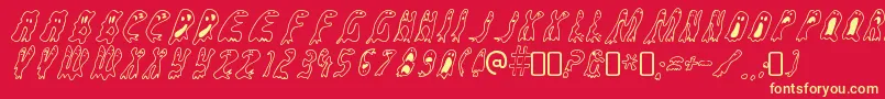 GroovyghostiesRegular Font – Yellow Fonts on Red Background