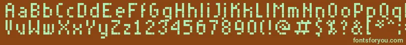 Шрифт RYoungEx7 – зелёные шрифты на коричневом фоне