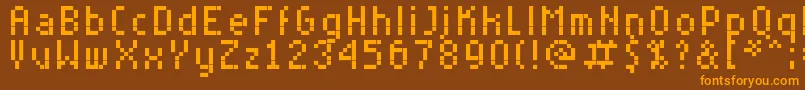 RYoungEx7 Font – Orange Fonts on Brown Background