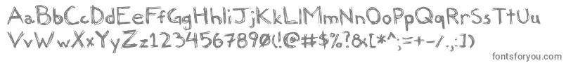 Felicia-fontti – harmaat kirjasimet valkoisella taustalla