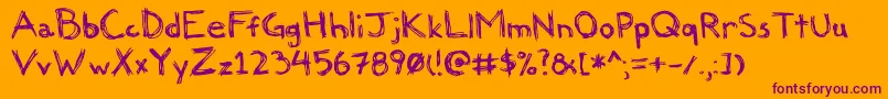 Felicia Font – Purple Fonts on Orange Background