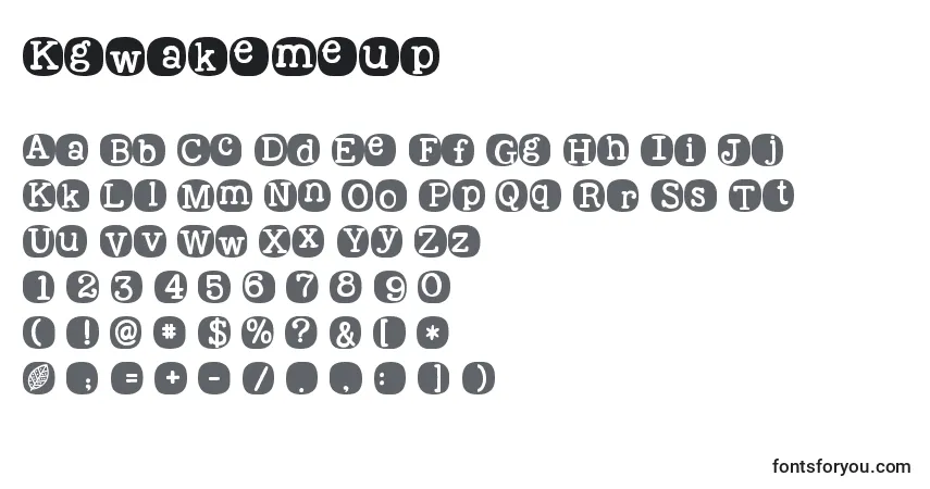 Schriftart Kgwakemeup – Alphabet, Zahlen, spezielle Symbole