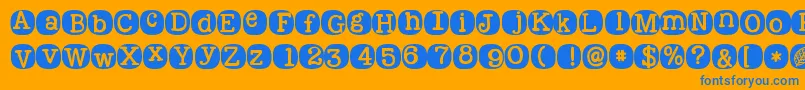 Kgwakemeup Font – Blue Fonts on Orange Background