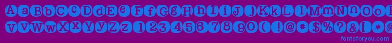 Saiba mais sobre a fonte Kgwakemeup Fonte Kgwakemeup – fontes azuis em um fundo violeta