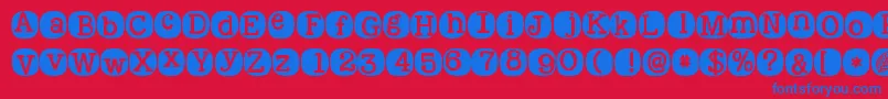 Kgwakemeup Font – Blue Fonts on Red Background